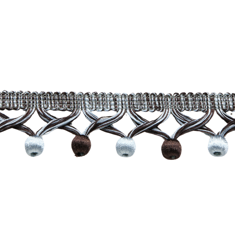 Belagio Enterprises - 1 3/4-inch Ball Fringe (5 Yard Roll) | BF-1481-23/66 Teal/Chocolate