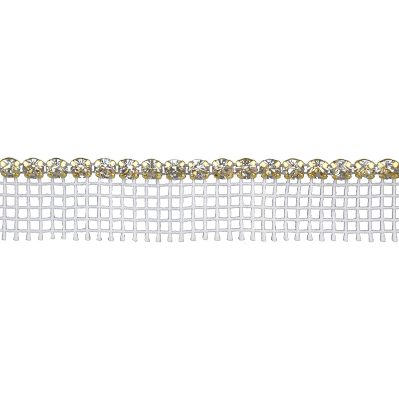 Belagio Enterprises - 1/8" Width Rhinestone Trim with Mesh Lip (12 Yard Roll) - BR-444-1-10