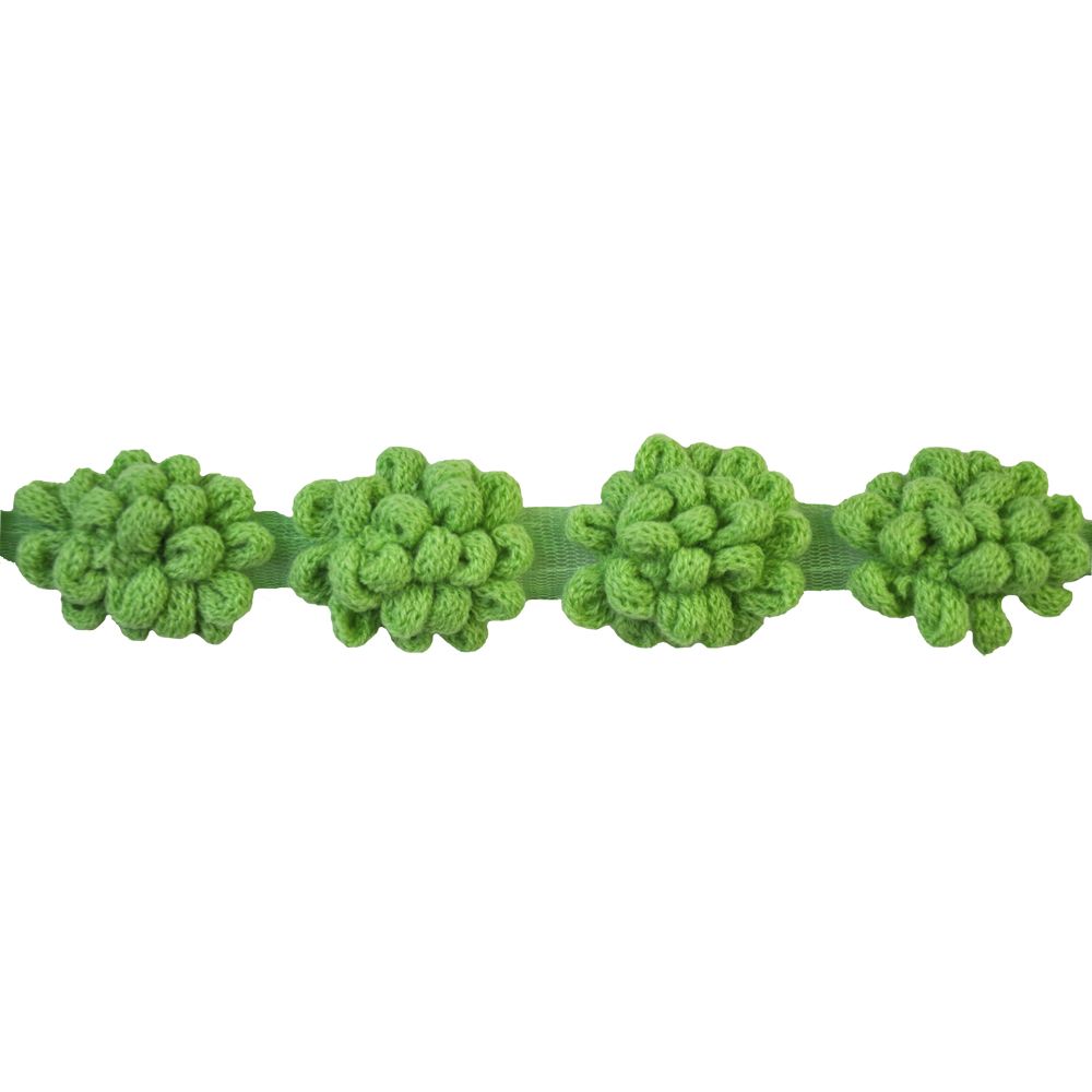 Belagio Enterprises - 2" Width Crochet Flower Trim (10 Yard Roll) - BF-1360-14 Mint