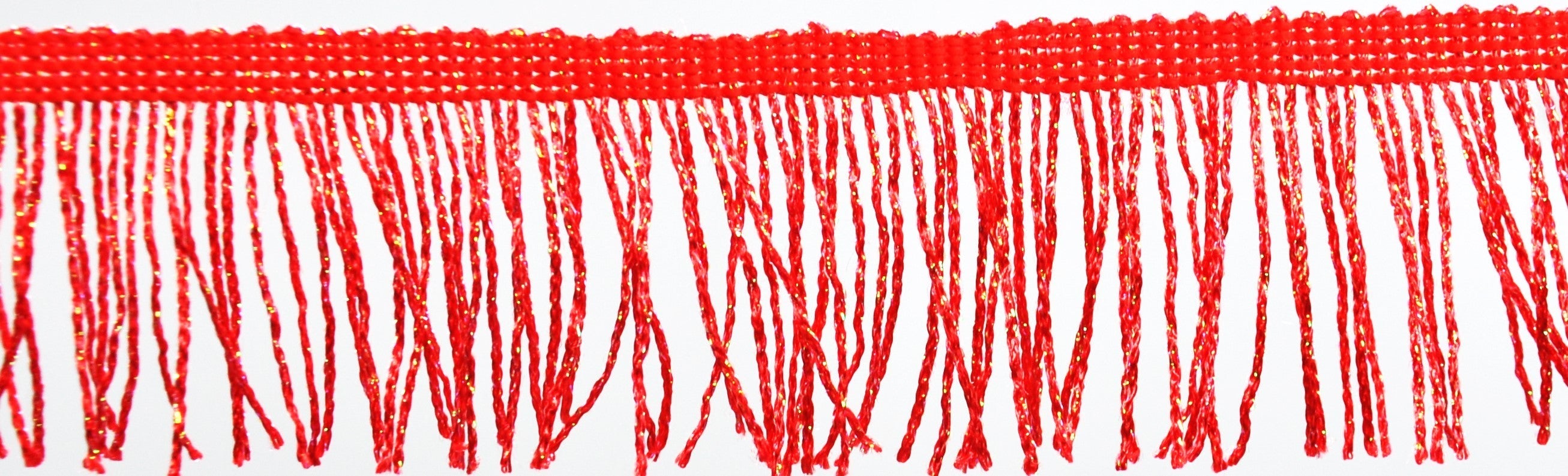 Belagio Enterprises - 4-inch Metallic Chainette Fringe (15 Yard Roll) - P-7044M-22 Red