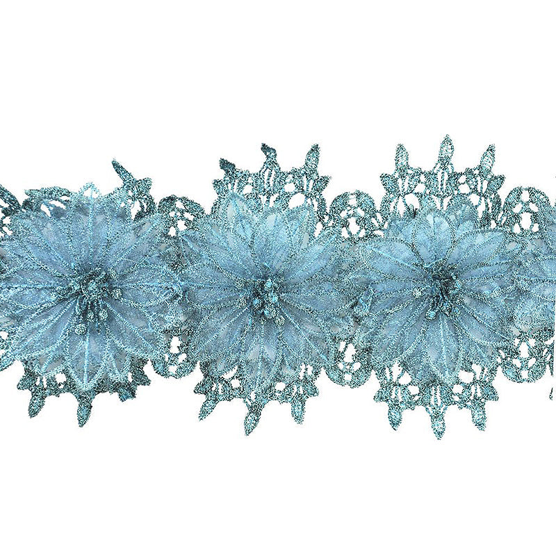 Belagio Enterprises - 5" Width Embossed Venice Flower Trim (15 Yard Roll) - BF-1352-23 Teal
