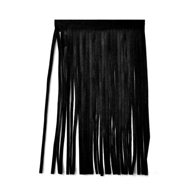 Belagio Enterprises - 6-inch Faux Leather Fringe (25 Yard Roll) - P-7775-02 Black