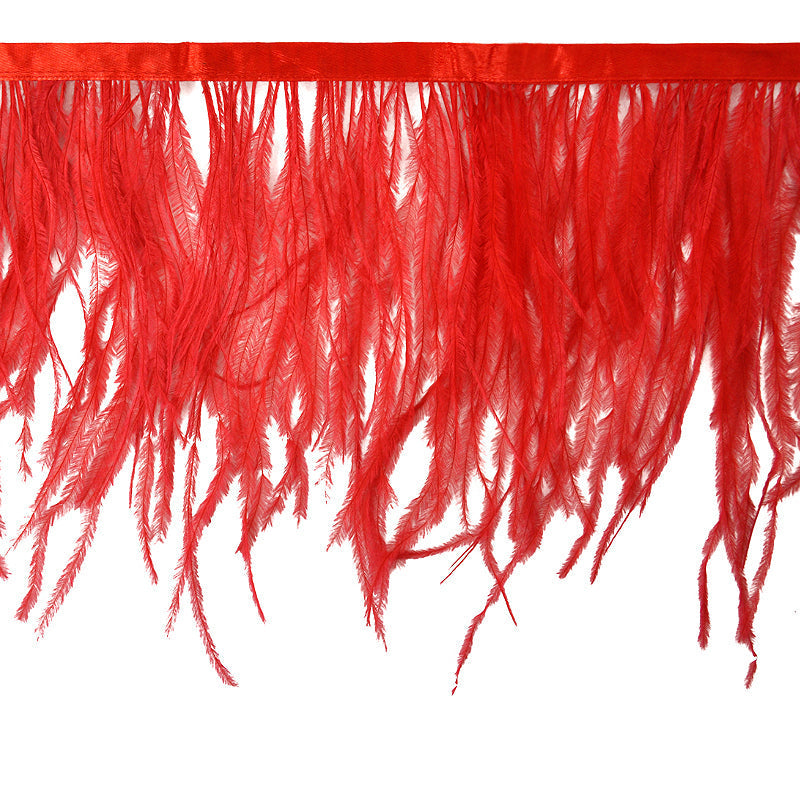 Belagio Enterprises - 6-inch Ostrich Feather Trim (11 Yard Bolt) - B-1139-22 Red