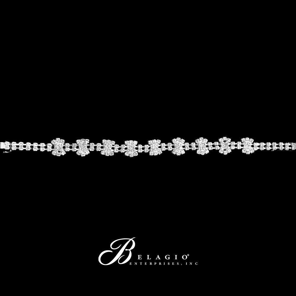 Belagio Enterprises - 6pcs Silver Rhinestone Elastic Headband - BRH-3