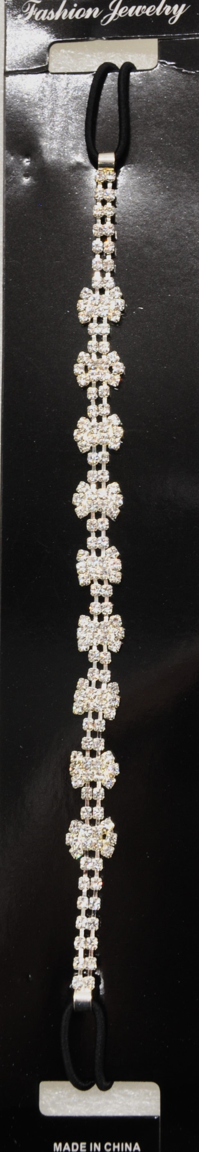 Belagio Enterprises - 6pcs Silver Rhinestone Elastic Headband - BRH-3