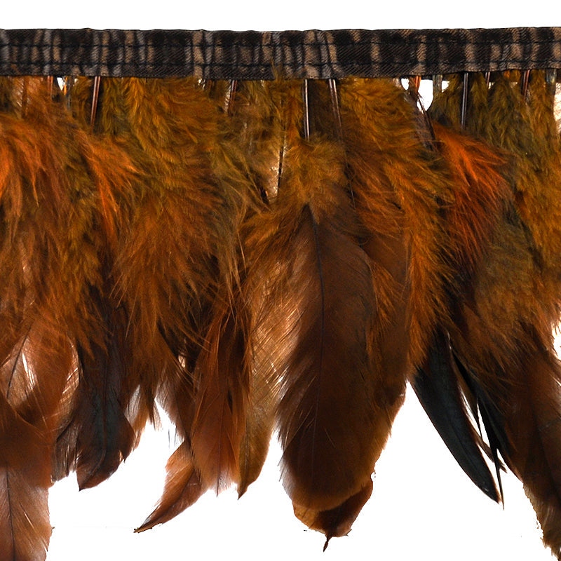 Belagio Enterprises - 9-inch Rooster Feather Trim (10 Yard Roll) - B-1135-06 Brown