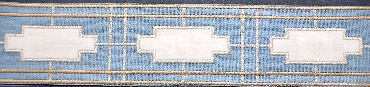 Belagio Enterprises BR-7527-03/27 Decorative Trim Tape, Light Blue/Ivory