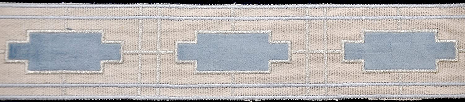 Belagio Enterprises BR-7527-24/03 Decorative Trim Tape, Beige/Light Blue