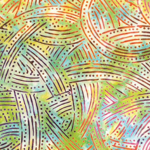 Benartex 9253-99 Bali Tropical Cove - Pathways Multi 45" Fabric Per Yard