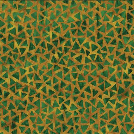 Benartex 9276-34 Triangles - Gold/Emerald 45" Fabric Per Yard