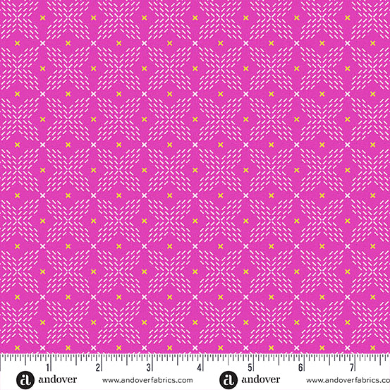 Berry Double Crossed Color Pop Playground Cotton 44"/45" Fabric Per Yard