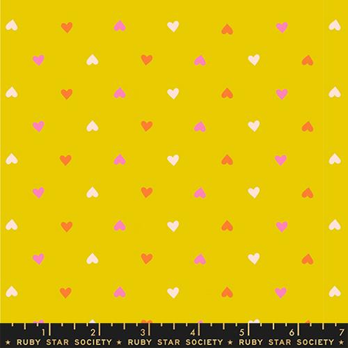 Best Day Ever Golden Hour Hearts Cotton 43"/44" Fabric Per Yard