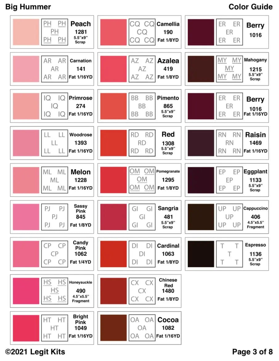 Big Hummer Pattern Legit Kits