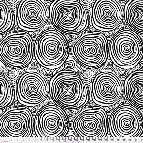 Black And White Onion Rings Cotton Wideback Fabric Per Yard - Linda's Electric Quilters