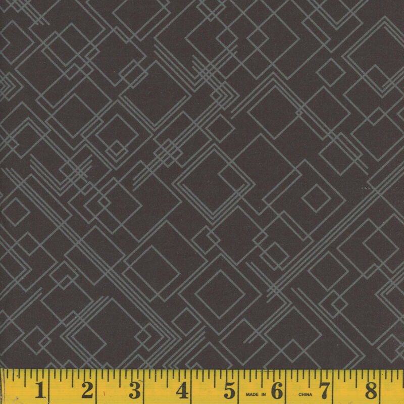 Black Charcoal Cypher Cotton Wideback Fabric