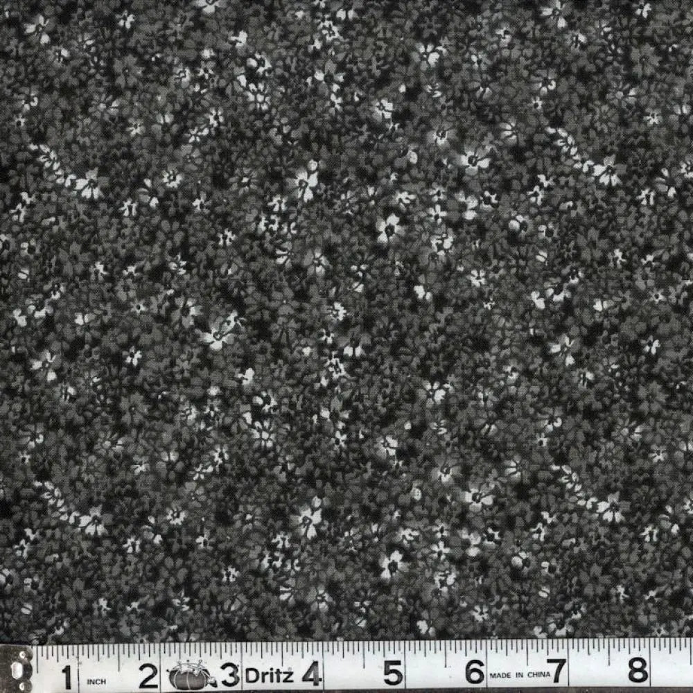 Black Confetti Floral 45" wide Fabric per yard