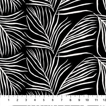 Black Foliage Ink and Earth Cotton 44"/45" Fabric Per Yard