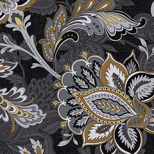 Gray Charcoal Footstool Cotton Wideback Fabric per yard - Linda's Electric Quilters