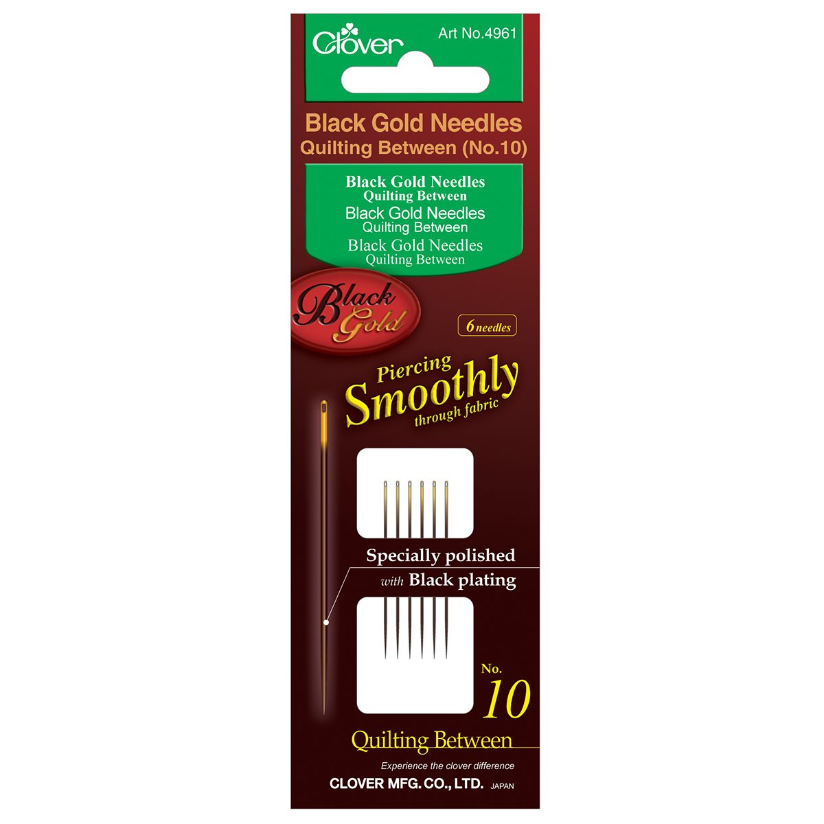 Black Gold Hand Sewing Needles (Quilting Between) No. 10