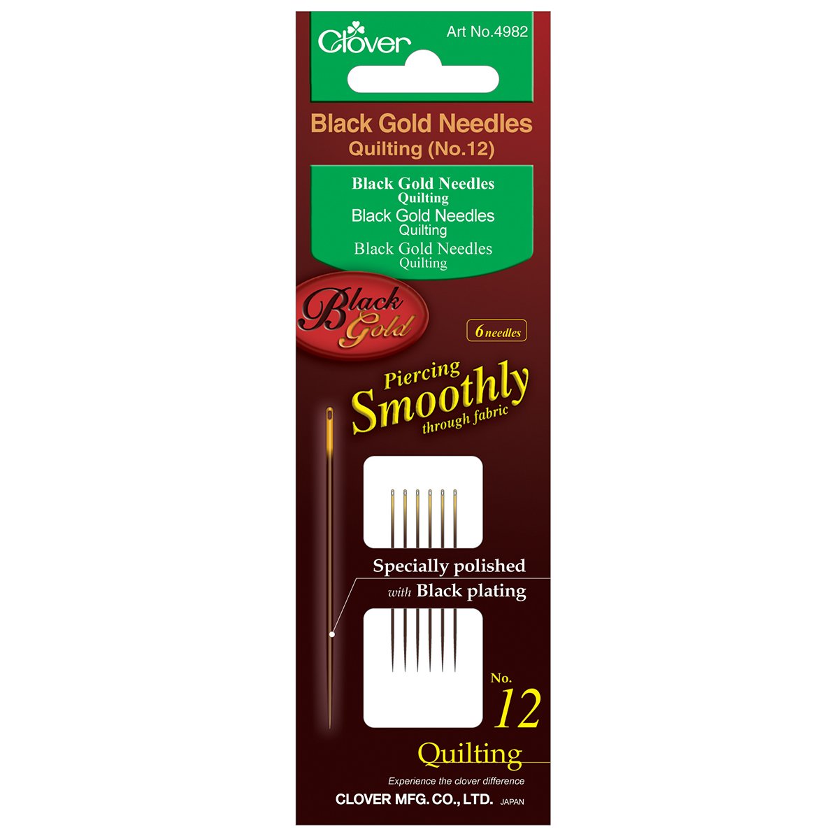 Black Gold Hand Sewing Needles (Quilting) No. 12