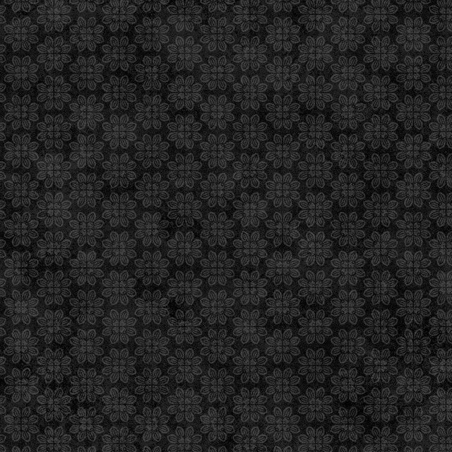 Black Operetta Tiny Flowers Cotton 43"/44" Fabric Per Yard