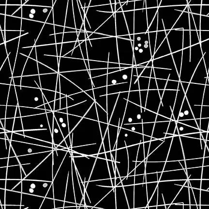 Black and White Swizzle Stick Cotton Wideback Fabric Per Yard - Linda's Electric Quilters