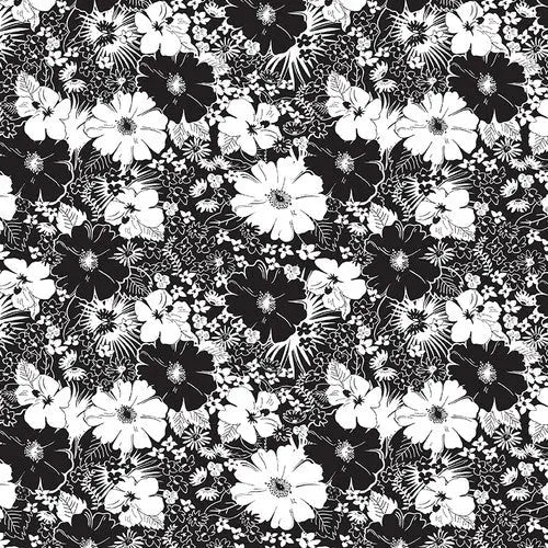 Black Tie 2 Floral Cotton Wideback Fabric per yard Blank Quilting Inc