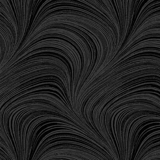 Black Wave Texture Flannel Wideback Fabric ( 1 yard pack ) - Linda's Electric Quilters