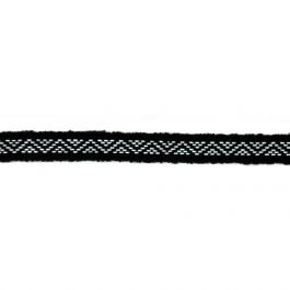 Black & White Geometric Jacquard Denim Trim, 0.75" X 5 Yard Roll - Boho Woven Upholstery & Sewing Trim