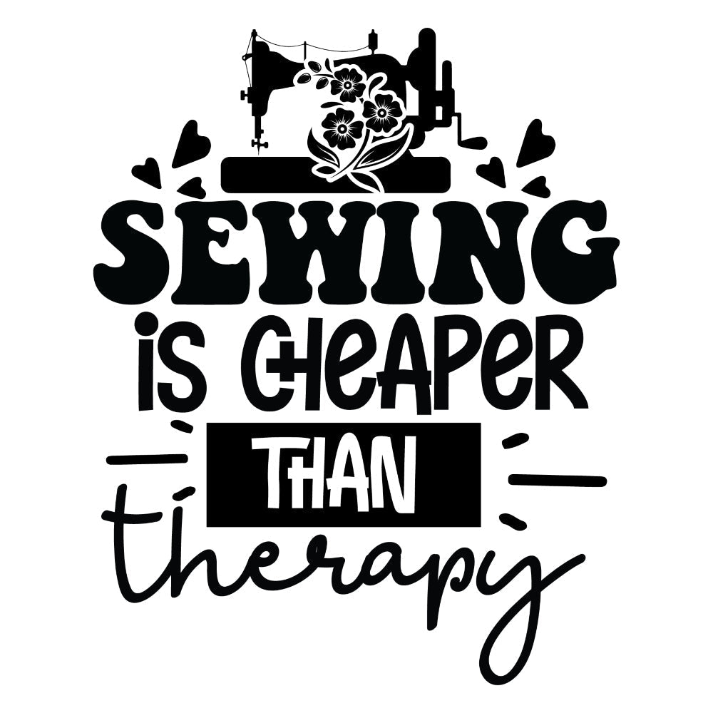Black and White Sewing is Cheaper Fabric Panel QuiltingFabricPanels