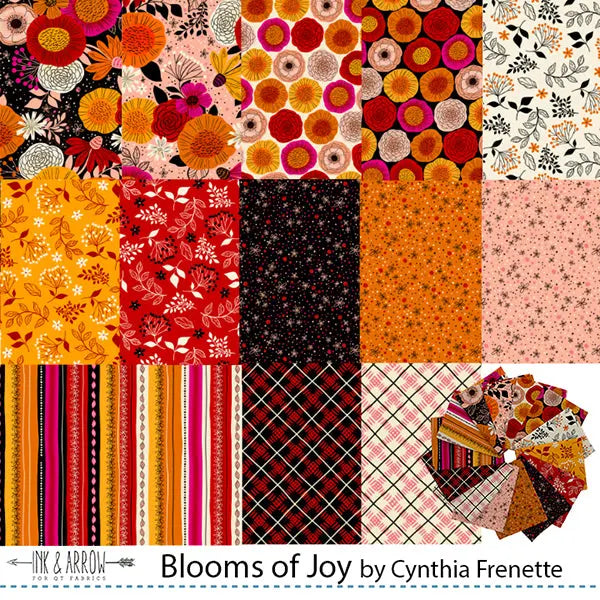 Blooms of Joy Fat Quarter Bundle Quilting Treasures Fabric