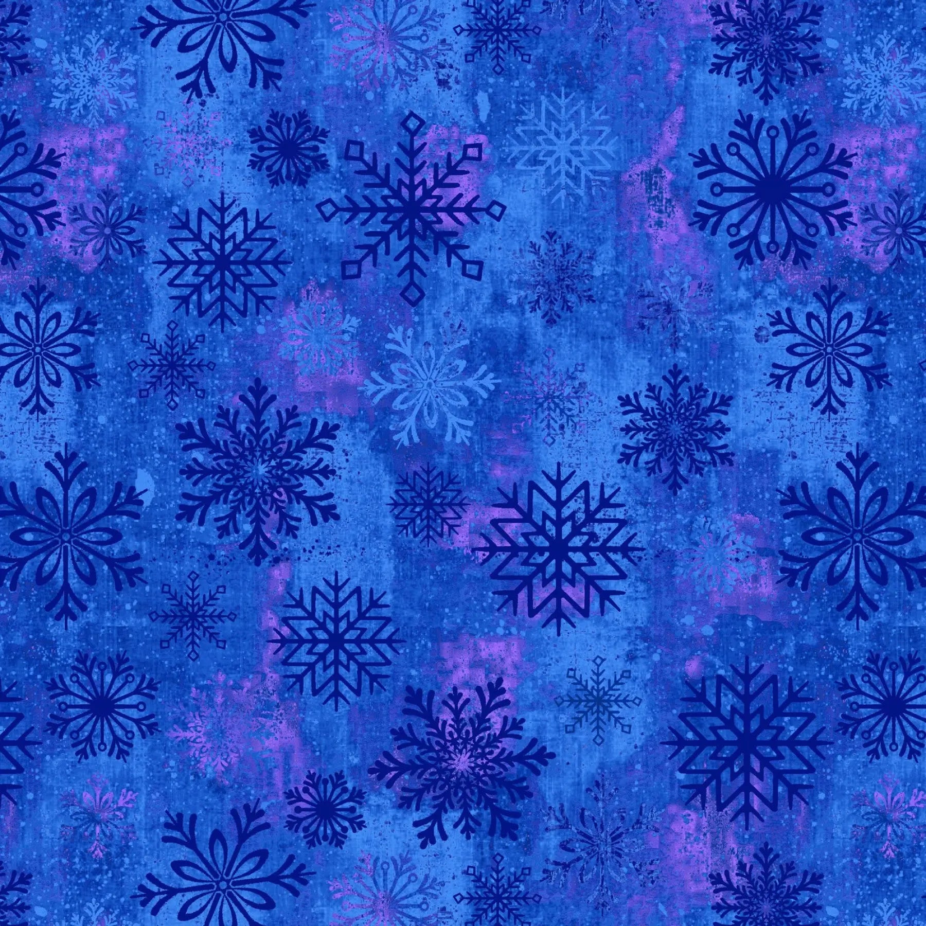 Blue Admiral Snowflake Toss Dot Cotton Wideback Fabric per yard