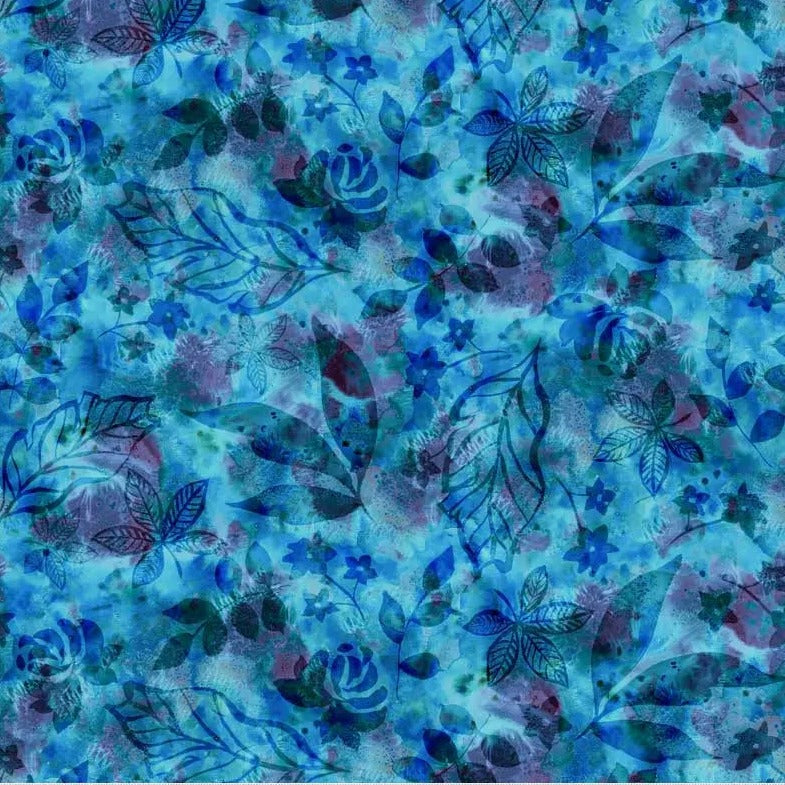 Blue Botanics Cotton Wideback Fabric Per Yard P&B Textiles