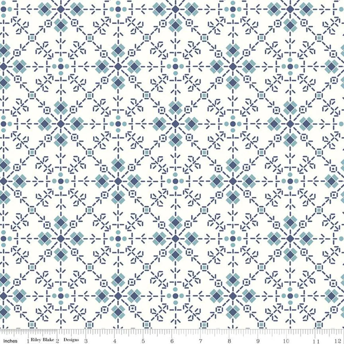 Blue Denim Backings Bee Plaid Cotton Wideback Fabric per yard - Linda's Electric Quilters