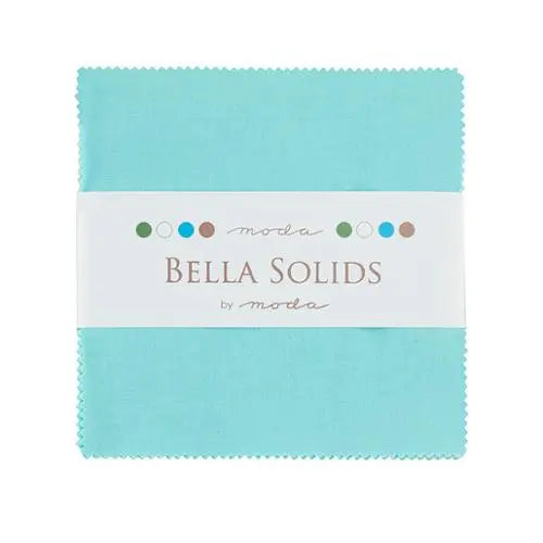 Blue Bella Solids Egg Blu Charm Pack Precuts - Linda's Electric Quilters