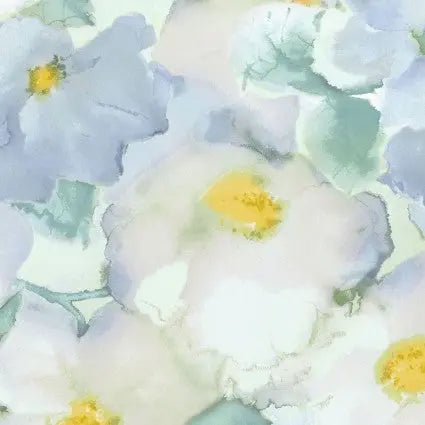 Blue Flower Wash Cotton Wideback Fabric per yard - Linda's Electric Quilters