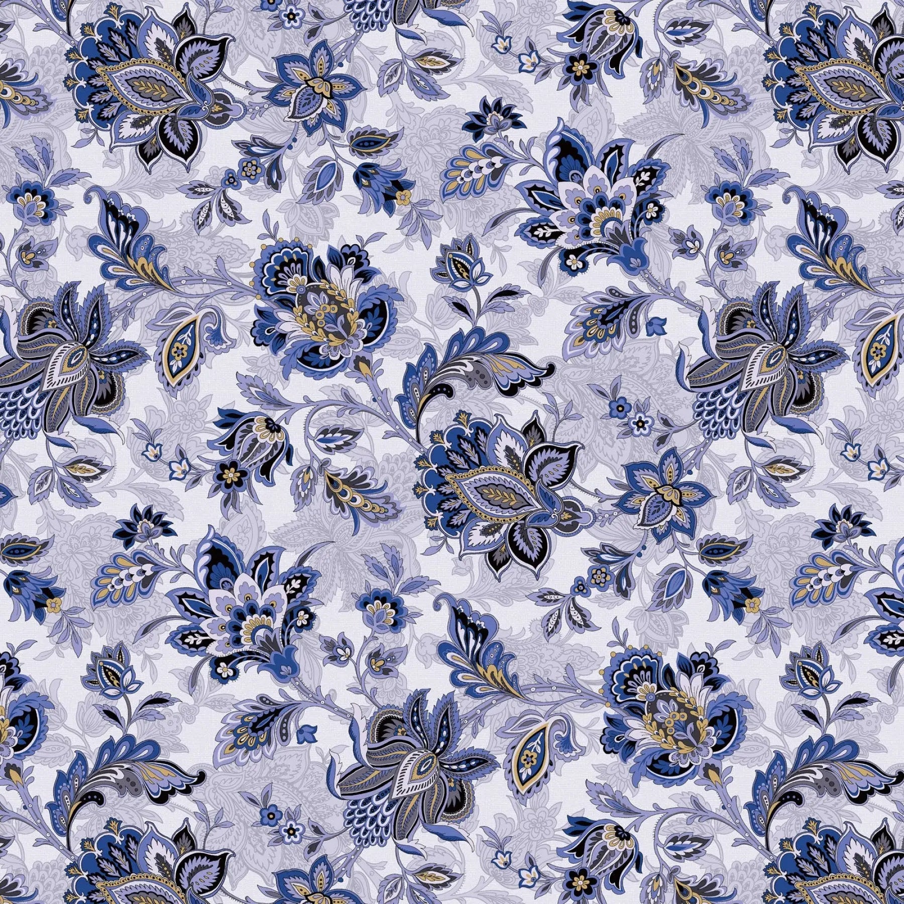 Blue Footstool Cotton Wideback Fabric - Linda's Electric Quilters