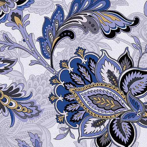 Blue Footstool Cotton Wideback Fabric per yard Benartex Inc