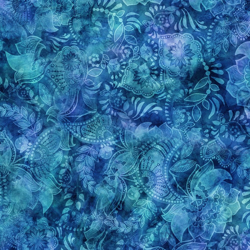 Blue Green Quilt Back - Fairy Tale 108" wide Fabric per yard