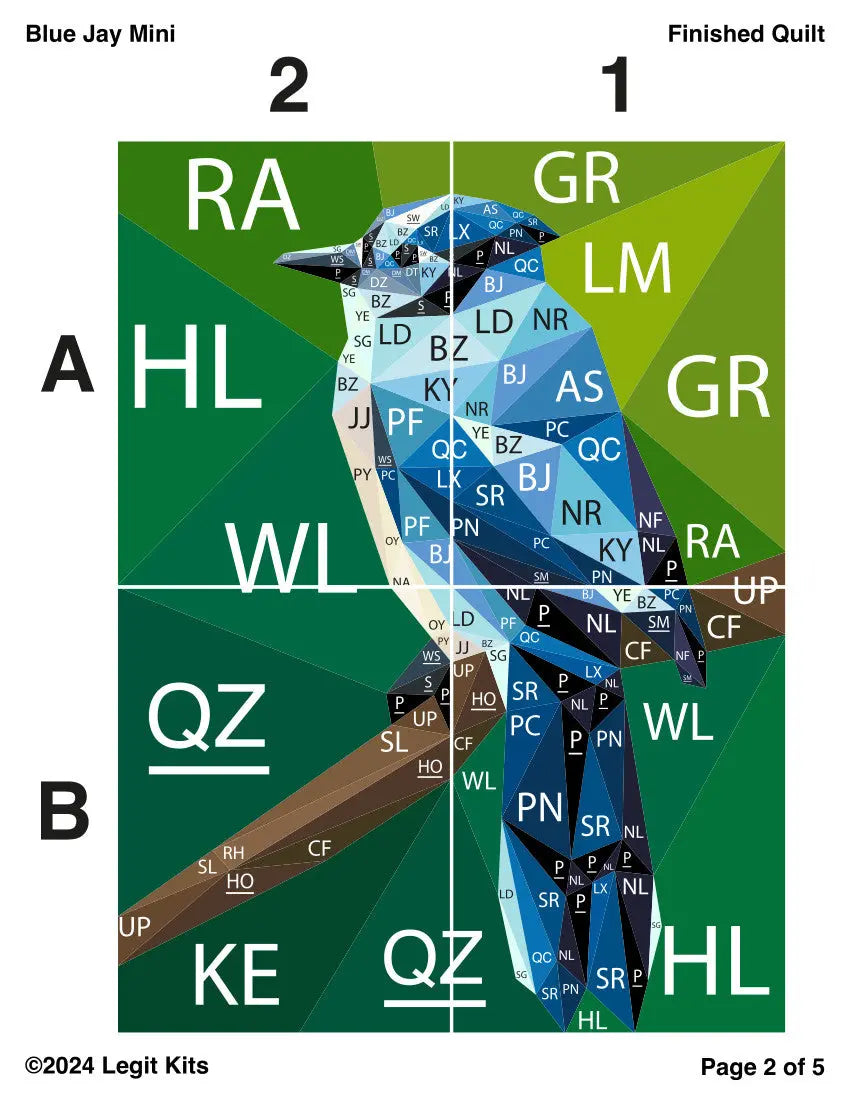 Blue Jay Mini Quilt Kit Legit Kits