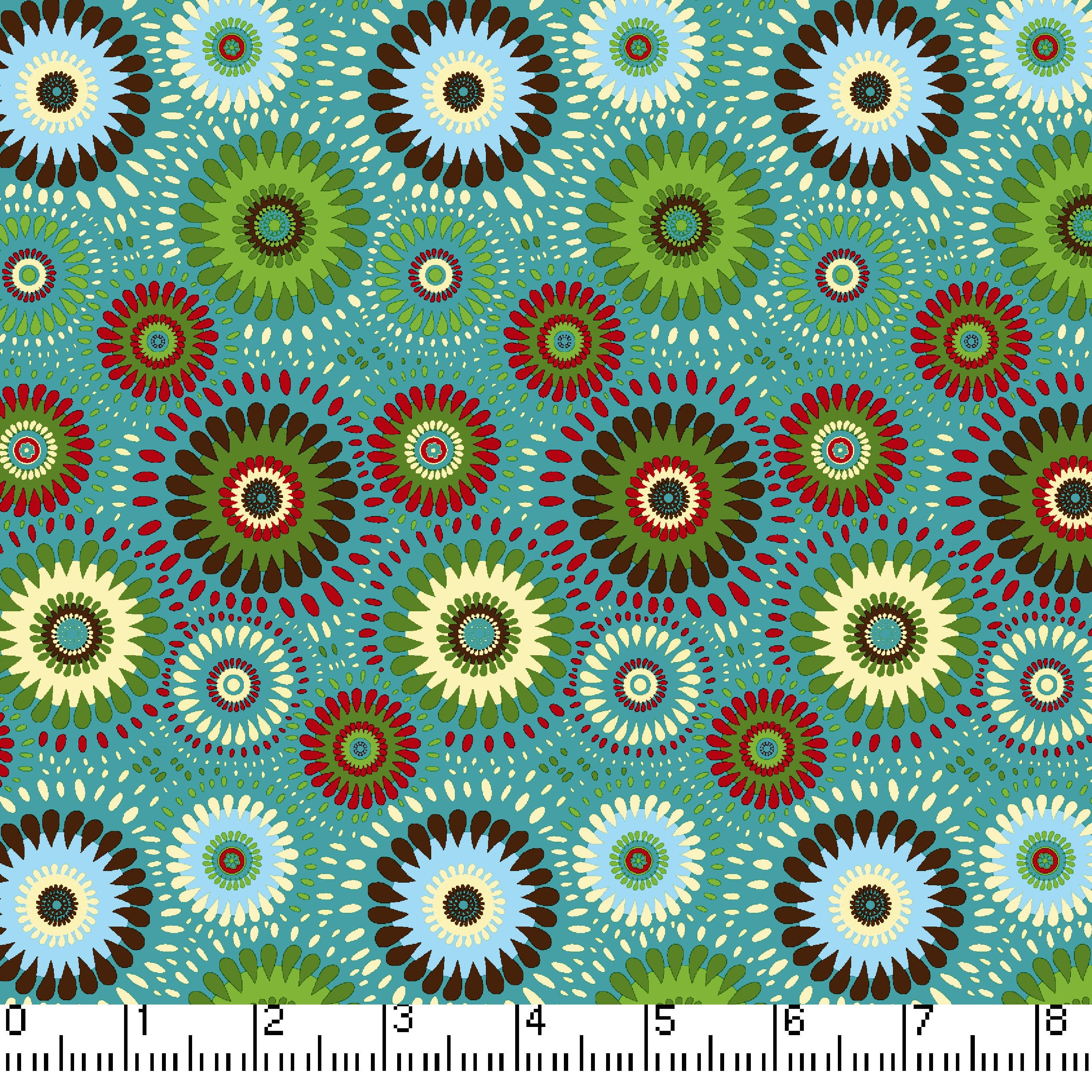 Blue Lucky Medallion 45" Wide Cotton Fabric Per Yard