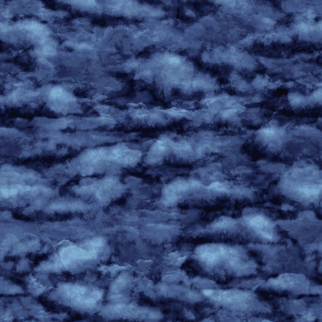 Blue Navy Flying High Wideback Cotton Fabric