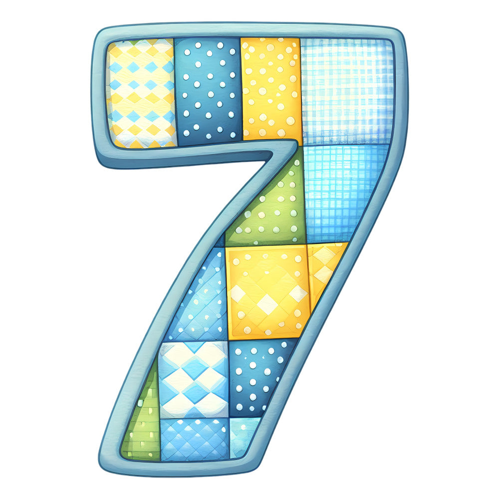 Blue Patchwork Alphabet Fabric Panel 49