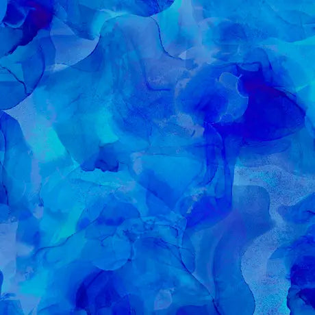 Blue Royal Aura Watercolor Blender Wideback Cotton Fabric per yard Quilting Treasures Fabric