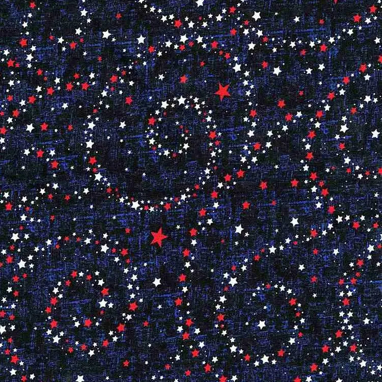 Blue USA Stars Navy Cotton Wideback Fabric