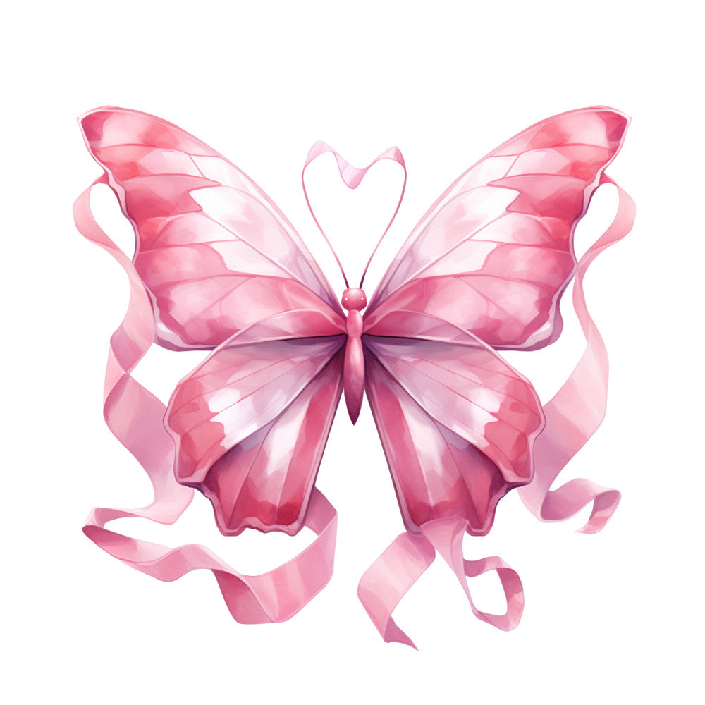 Breast Cancer Awareness Butterflies Fabric Panel 6