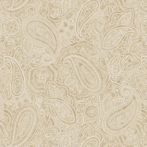 Brown Latte Paisley Jane Cotton Wideback Fabric - Linda's Electric Quilters