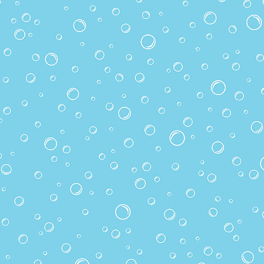 Bubbly Turquoise Cotton 44"/45" Fabric Per Yard