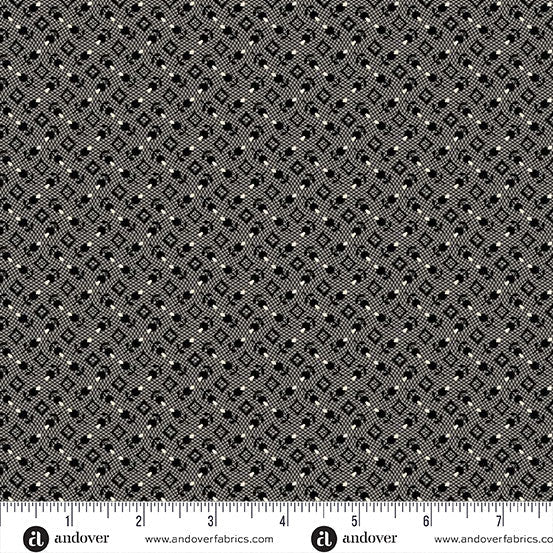 Bud Diamond Black Nightfall 44 45 inch Cotton Fabric Andover Fabrics