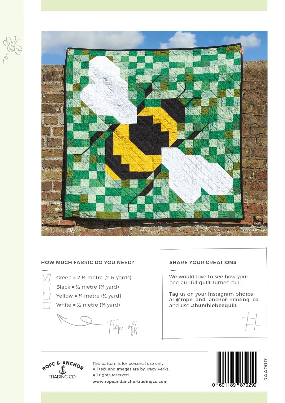 Bumble Bee Quilt Pattern Rope & Anchor Trading Co.